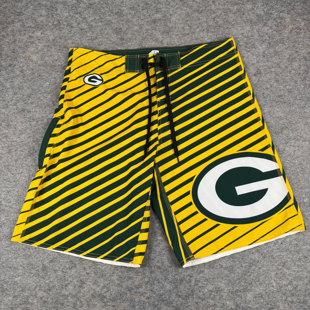 NFL Team Apparel Green Bay Packers Boardshorts Swim Shorts Yellow Mens 38